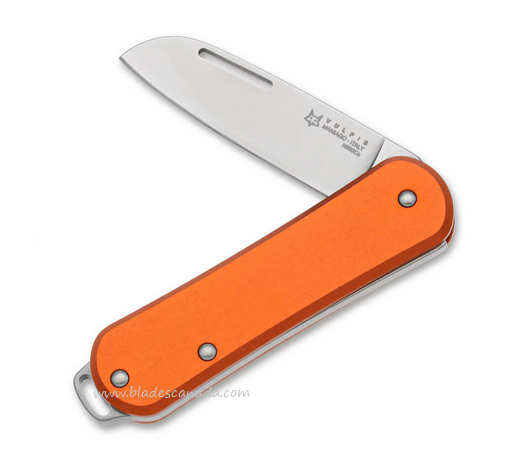 Fox Italy Vulpis Slipjoint Knife, N690, Aluminum Orange, VP108OR